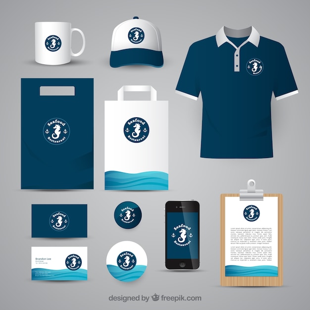 identity corporate for sea food restaurant 