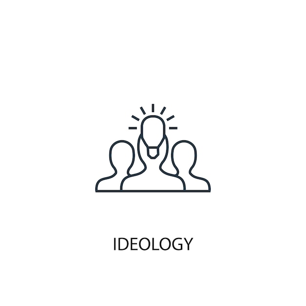 Ideologie concept lijn pictogram. Eenvoudige elementenillustratie. ideologie concept schets symbool ontwerp. Kan worden gebruikt voor web- en mobiele UI/UX