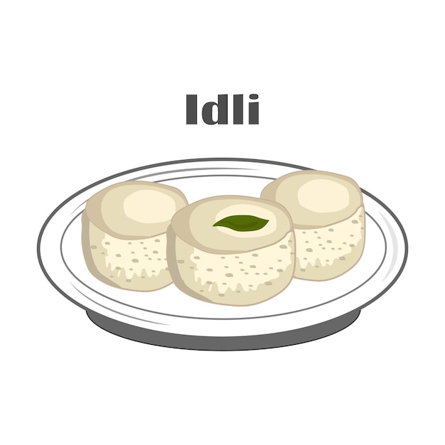 Vettore idli cibo indiano vettore tradizionale