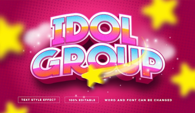 Vector idol group tekststijl effect bewerkbaar