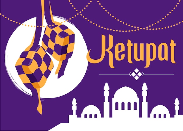 Idul Fitri and Ketupat vector image 02