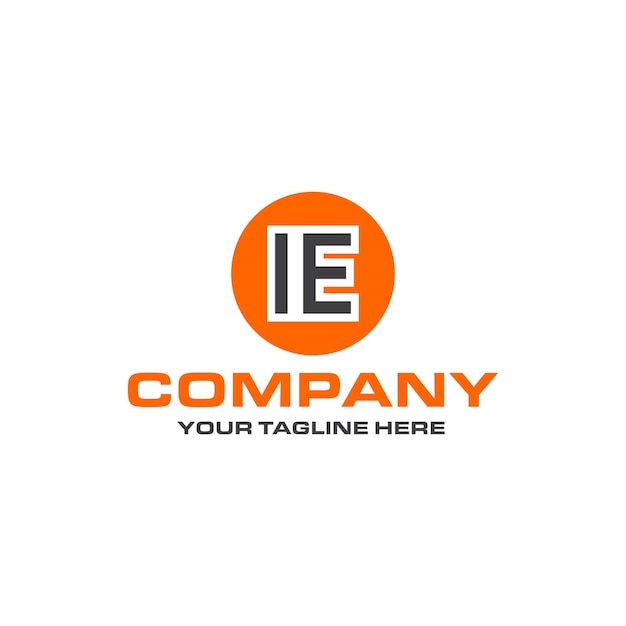 IE letter rounded shape logo design