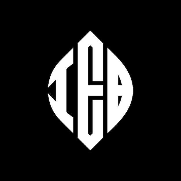 IEB 円文字 ロゴ デザイン 円とエリプスの形 IEB エリプスの文字 タイポグラフィックスタイル 3つのイニシャルが円のロゴを形成する IEB 輪のエンブレム アブストラクト モノグラム 文字マーク ベクトル