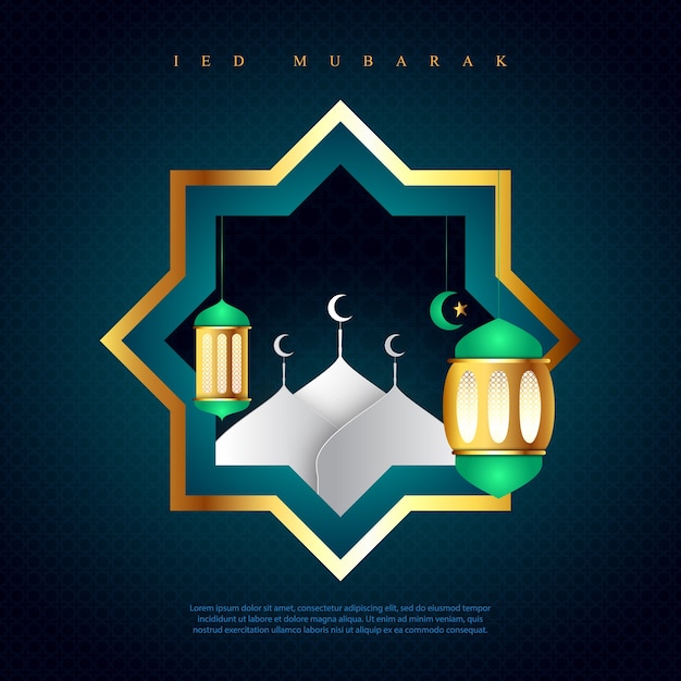 Ied Mubarak Vector Background with Ornament