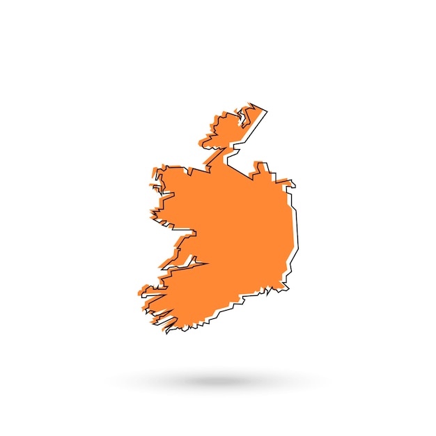 Ierland oranje kaart op witte achtergrond