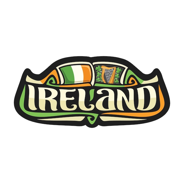 Ierland Sticker Vlag Logo Badge Reizen Souvenir Illustratie