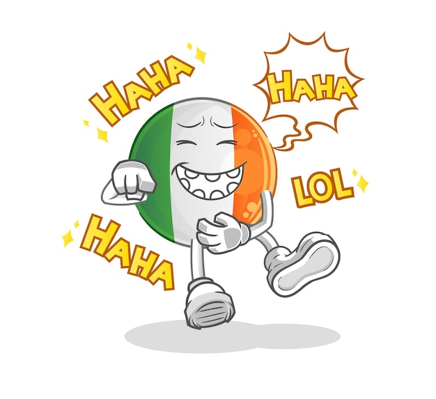 Ierse vlag Laugh Out Loud karakter. cartoon mascotte vector