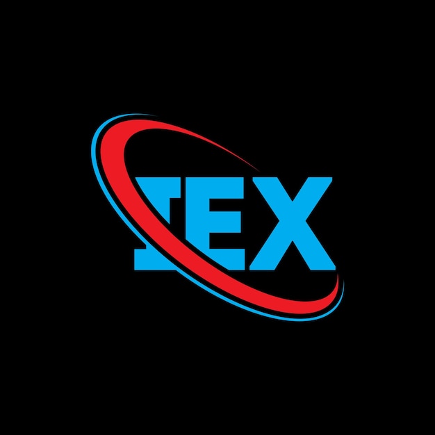 Vettore logo iex iex lettera iex lettera logo design iniziali logo iex collegato con cerchio e maiuscolo monogramma logo iex tipografia per il business tecnologico e marchio immobiliare