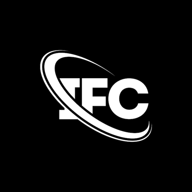 ベクトル ifcのロゴ ifcの文字 ifcの字母 ifcロゴのデザイン ifcのサークルと大文字のモノグラム ifcのタイポグラフィー ifcのテクノロジービジネスと不動産ブランド