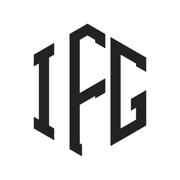 IFG ロゴ デザイン イニシャル・レター IFG モノグラム ロゴ ヘクサゴン形