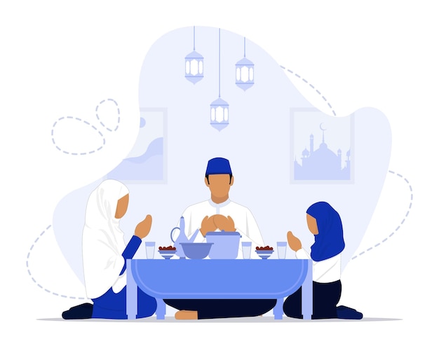 Vector iftar concept illustration