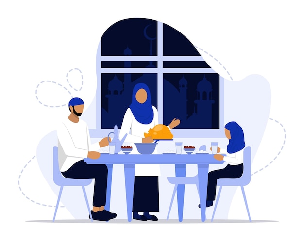 Vector iftar concept illustration