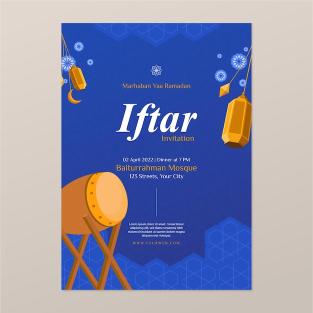 Iftar flyer uitnodigingssjabloon