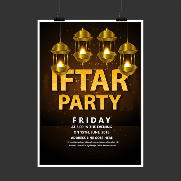 Vector iftar party flyer.