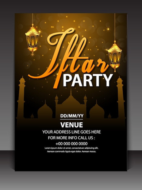 Vector iftar party flyer.