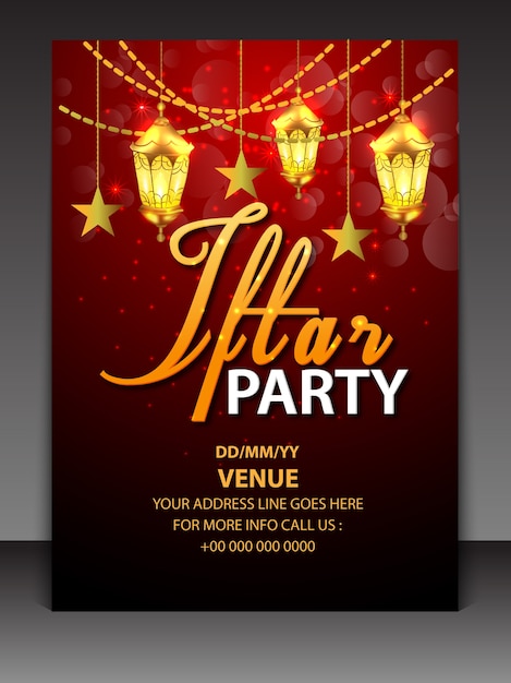 Vector iftar party flyer.