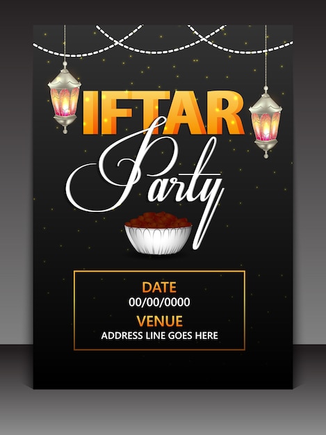 Vector iftar party flyer