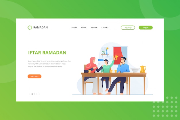 Iftar Party illustratie voor Ramadan Concept op bestemmingspagina