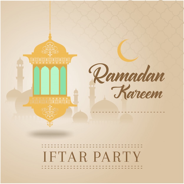 Iftar party of ramadan kareem greeting