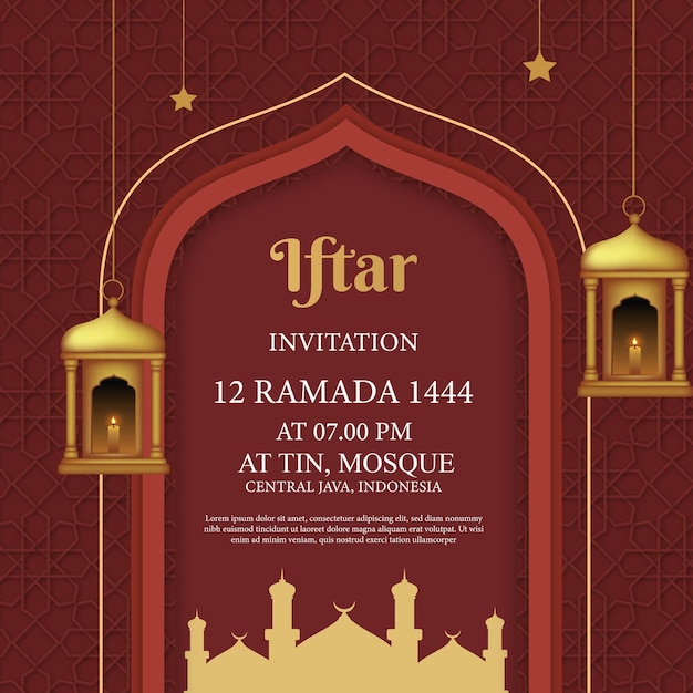 Vector iftar ramadan card for islamic event