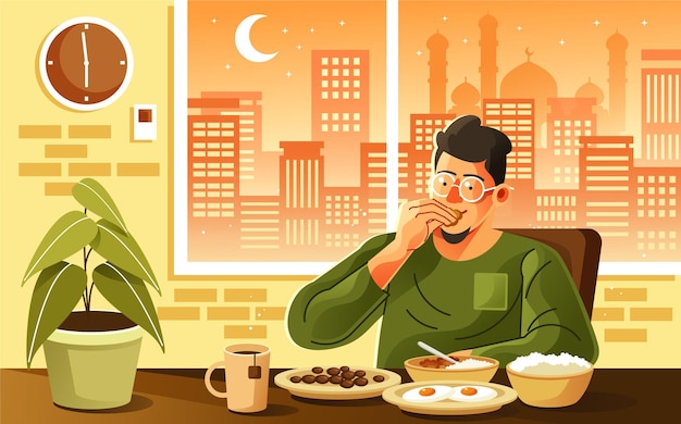 Iftar Ramadan Illustratie