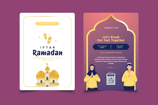 Vector iftar ramadan uitnodiging sjabloon ontwerp