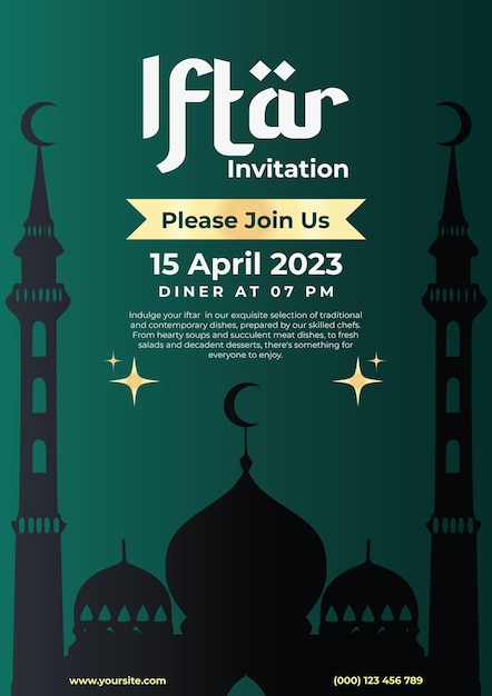 iftar uitnodiging flyer sjabloon