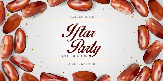 Iftar uitnodiging voor feestjes. Islamitisch eid mubarak-festival