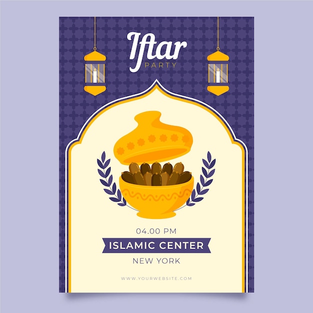 Iftar vertical poster template