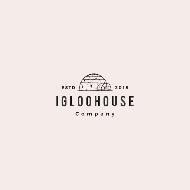 Iglo huis logo hipster retro