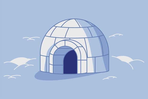 Vector igloo house vector cartoon illustration