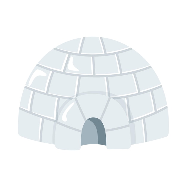 Vector igloo ijshuis ontwerp element icoon in platte stijl vector illustratie