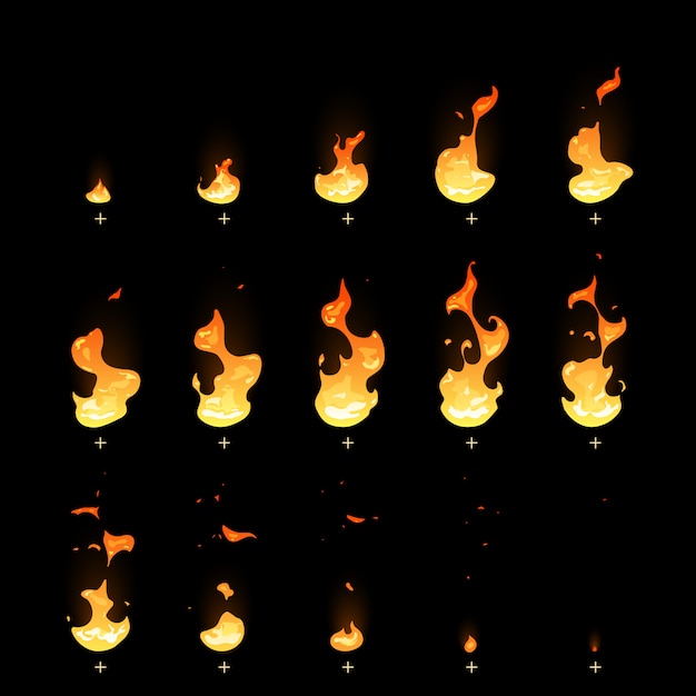 Вектор Анимация зажигания и затухания пожарной ловушки
