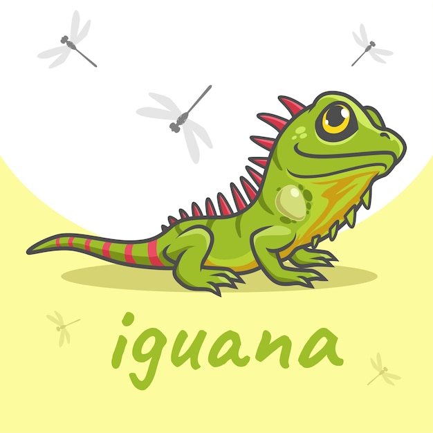 Vettore personaggio dei cartoni animati di iguana