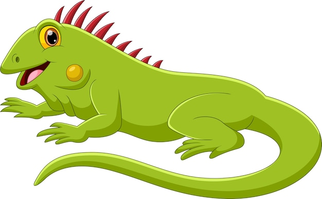 iguana cartoon cute posing and smiling