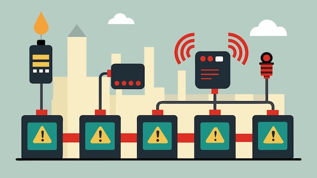 Vector iiot sensors attached to production equipment enabling automatic shutoff when energy spikes are