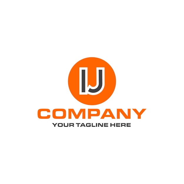 IJ letter rounded shape logo design