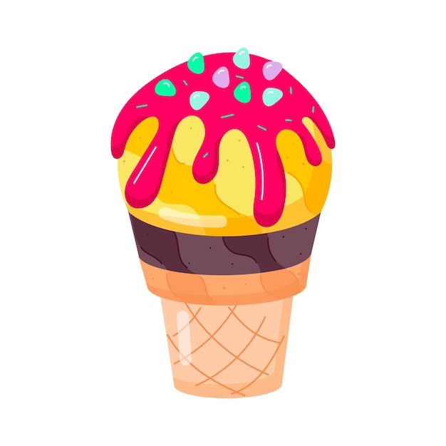 IJs dessert platte stijl stickers