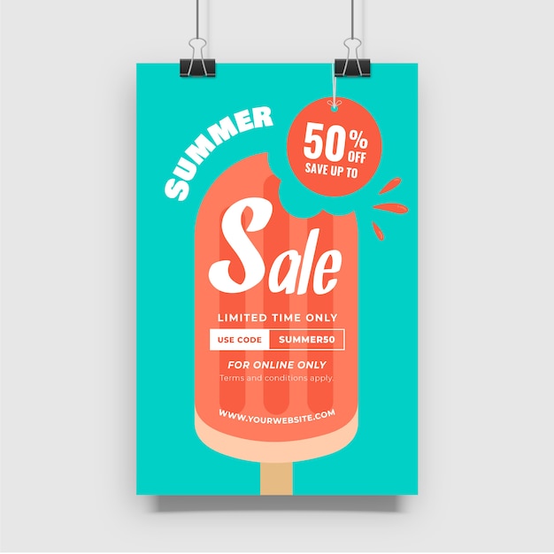 Ijs zomer verkoop poster