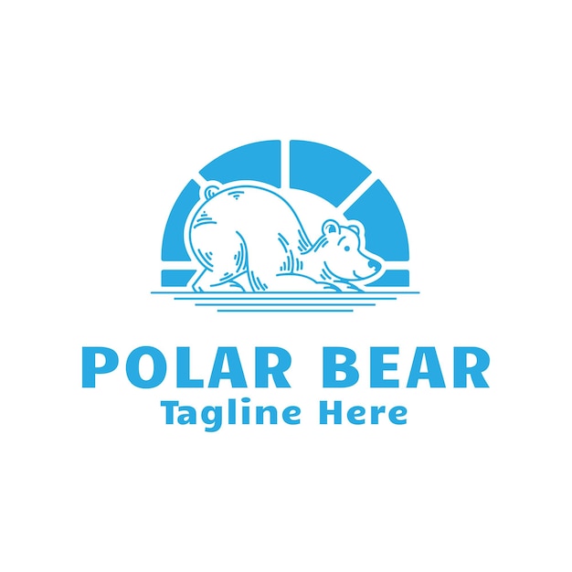 Ijsbeer ijsberg logo vector ontwerp