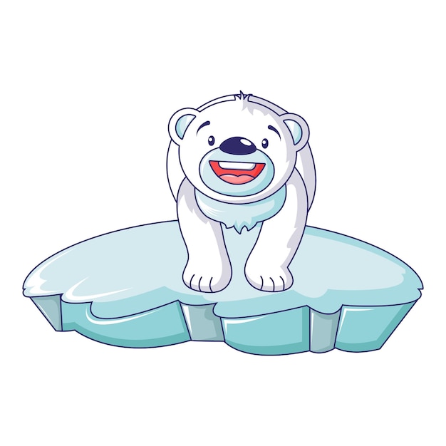 Vector ijsbeer op ijsberg pictogram cartoon van ijsbeer op ijsberg vector pictogram voor webdesign geïsoleerd op een witte achtergrond