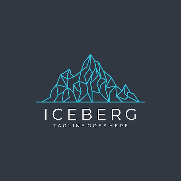 Ijsberg eenvoudige lijnen logo ontwerp vector pictogram symbool grafische afbeelding