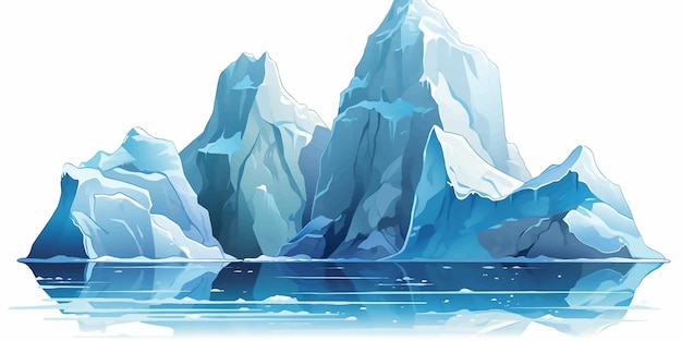 Vector ijsberg ijs blauw koud landschap water natuur antarctica zee gletsjer sneeuw winter arctische vector oceaan