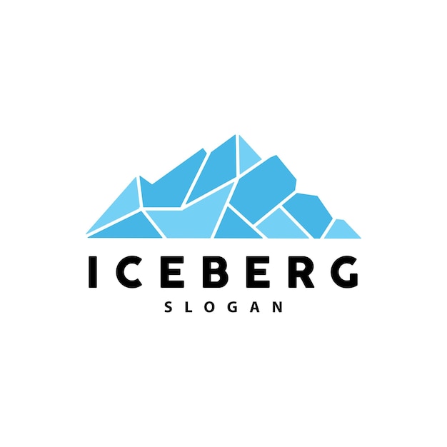 Ijsberg Logo Antarctische Bergen Vector In Ijs Blauwe Kleur Natuur Ontwerp Product Merk Illustratie Sjabloon Pictogram