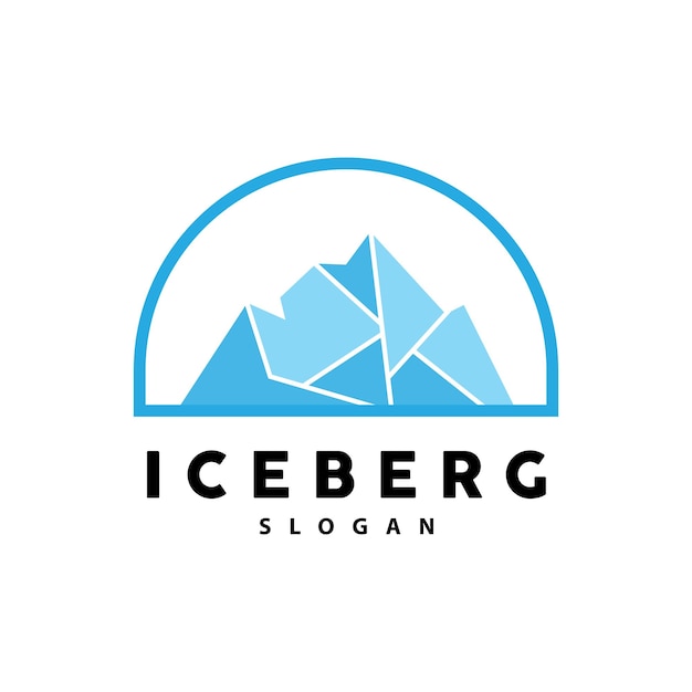 Ijsberg Logo Antarctische Bergen Vector In Ijs Blauwe Kleur Natuur Ontwerp Product Merk Illustratie Sjabloon Pictogram