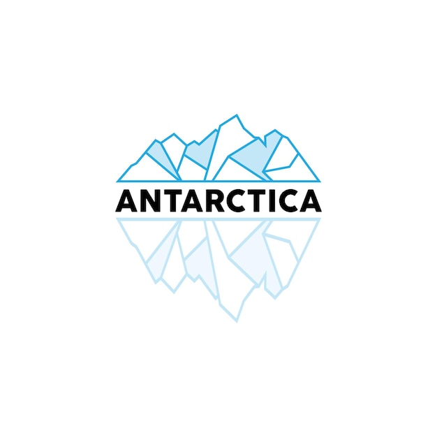 Ijsberg Logo Antarctische Bergen Vector In Ijs Blauwe Kleur Natuur Ontwerp Product Merk Illustratie Sjabloon Pictogram