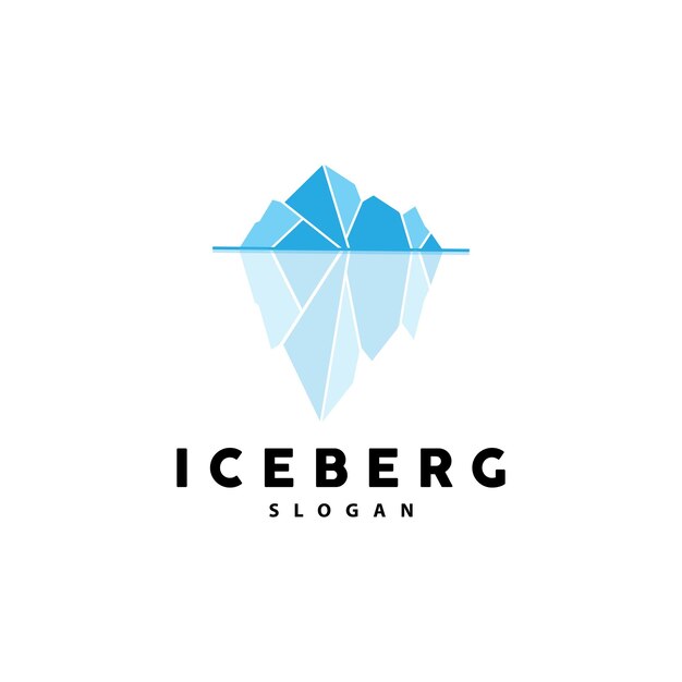 Ijsberg Logo Antarctische Bergen Vector In Ijs Blauwe Kleur Natuur Ontwerp Product Merk Illustratie Sjabloon Pictogram