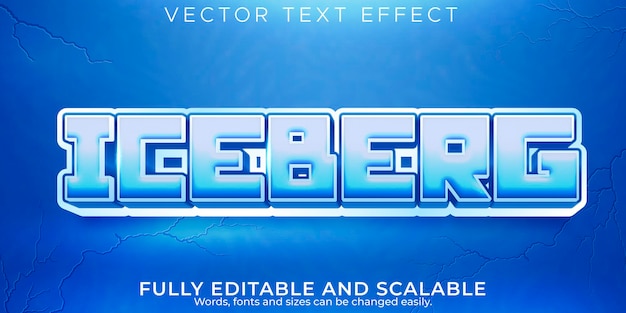 IJsberg-teksteffect, bewerkbare koude en vorst-tekststijl