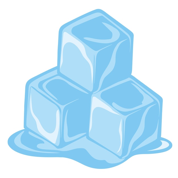 Ijsblokken op een witte achtergrond Vectorillustratie van ijsblokken