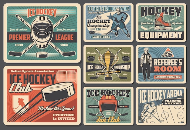 IJshockey sport retro spelers arena ijsbaan